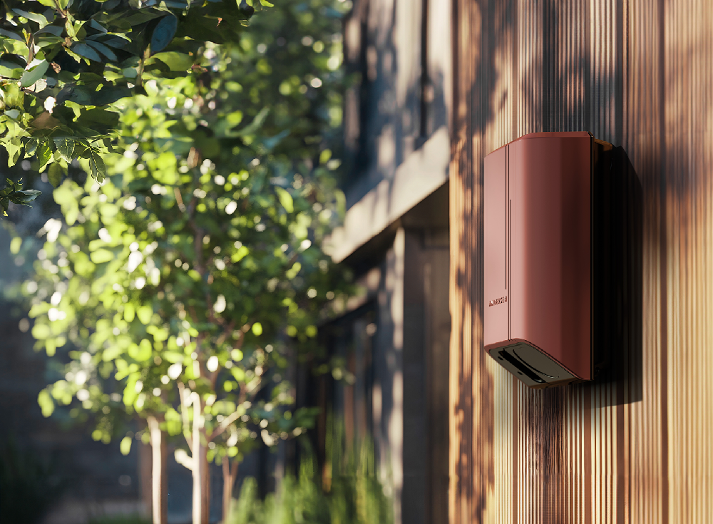 Andersen Quartz EV charger side profile showing slim and discreet design
